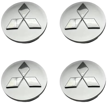 LyTTuu 4 Stück Auto Radnabenkappen für Mitsubishi Space Star 2013-2019,Felgenkappen Nabendeckel Nabenabdeckung Wasserdicht Staubdicht Reifen Felgen Zubehör,60MM-Silver B