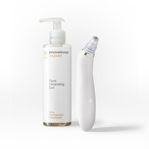 InnovaGoods® Set per la cura del viso di riso, x1 gel detergente idrata, illumina, fornisce elasticità, x1 detergente elettrico per il viso, testine intercambiabili, microcristalli. Per tutte le pelli