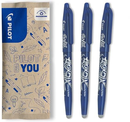 PILOT - FriXion Ball 0.7 Set - 3 Stück: Blau - Radierbare Tintenroller 0,4mm Strichstärke - Angenehme Schreibführung, Thermosensitive Tinte, Austauschbare Mine - Mittlere Spitze