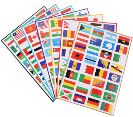 KOMBIUDA 7 Feuilles Autocollants Drapeaux Autocollants Pvc Décor Accessoires Drapeaux