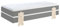 Stapelbett >Moldulo< Art. Set best. aus 2 Einzelbetten/Stapelbetten je 90 x 200 cm Liegefläche, grau lackiert, Fuß Puzzle-Optik Kiefer natur lackiert, Maße ca.: B: 203,6 x H: 27,5 x T: 93,8 cm