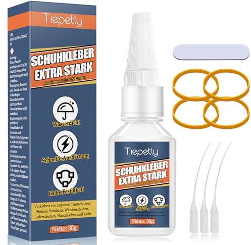 Colla per scarpe extra forte, impermeabile, 30 g, colla per suola, per scarpe da ginnastica, stivali, sandali, pelle, borse, tacchi alti e molto altro (30 g)
