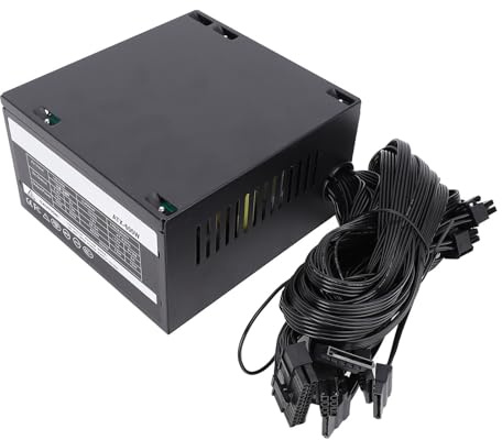 Desktop Computer Power Supply, ATX 600W Modular Power Supply with 120mm Black Fan, Passive Full Voltage, Continuous Gaming PSU for 10, Vista