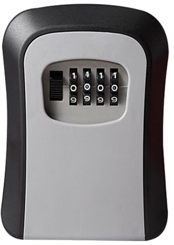 Schlüsseltresor mit Zahlencode, Hochsicherer Schlüsselsafe aus Zinklegierung, Wetterfest, Einfache Montage, 4-Stelliger Code, wandmontage schlüsselbox für ersatz hau schlüssel, garagen, Schule, büro