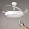 LEDUNI Ventilador techo con luz 70 W Ventilador Invisible Ultra Silencioso con Mando a Distancia y Palas Retráctiles Interiores Plafón lluminación (Gris)