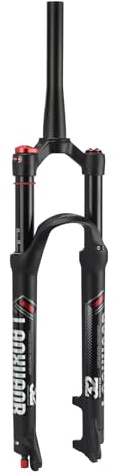 LANXUANR Horquilla para Bicicleta de montaña de 26/27,5/29 Pulgadas. Ajuste de Rebote, suspensión neumática. Tubo Recto/cónico de 1-1/8 Pulgadas x 220 mm, Cierre rápido de 9 x 100 mm, Freno de Disco