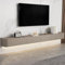 YINXSLO Modern Floating TV Unit Cabinet Tv Wall Units for Living Room with Drawer for Storage Wooden Media Wall Unit Large Storage Wall Mounted Tv Unit(Khaki,160cm/63in)
