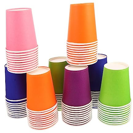 GLEAVI 100 Piezas DIY de Vasos Coloridos Pintar y Manualidades Accesorios de Dibujo Proyectos de Infantil