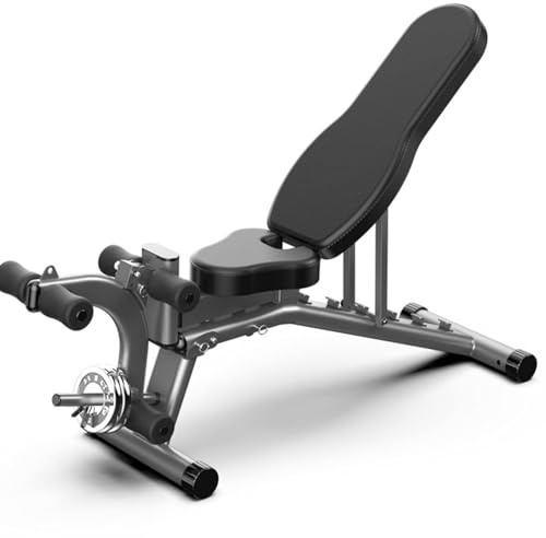 Verstellbare Trainingsbank mit Beinentwickler – 3-in-1 Flach-/Neigungs-/Neigungs-Trainingsbank für Zuhause, Fitnessstudio, Krafttraining, robuste Hantelbank