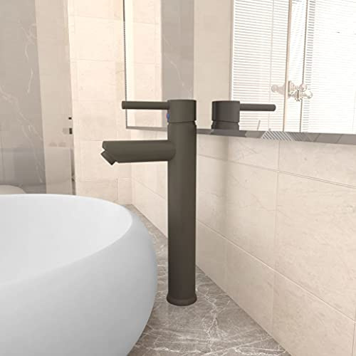 Nqyjm Badezimmer Mischbatterie Grau 12x30 cm für Waschbecken