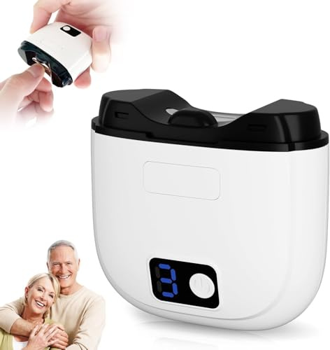 Upgraded 3-in-1 Electric Nail File & Trimmer for Adults, Seniors, Babies - Safe Rechargeable Toenail & Fingernail Clipper with 3 Speeds, LED Light, Display - Electric Nail Grinder for All Ages White
