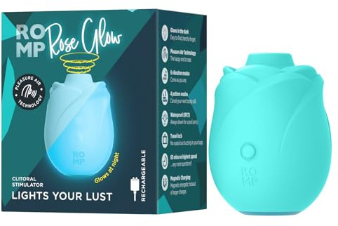 ROMP Rose Glow Klitorissauger Vibrator für Frauen | Phosphoreszierendes Rose Toy | 6 Vibrationsmodi | Saugender Auflegevibrator | Wasserdicht & Wiederaufladbar Sexspielzeug für Weibliche Stimulation