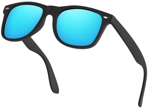 Aullwyr Occhiali da Sole Polarizzati per Uomo e Donna - Design Quadrato Retrò con Protezione UV400 per Guida e Uso Quotidiano