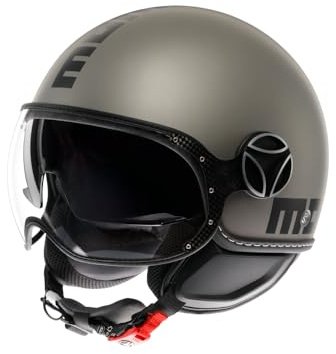 MOMODESIGN - FGTR EVO E2206, Casco Moto Jet con Visiera Doppia, Casco Jet Scooter Uomo e Donna Omologato ECE, Casco Jet Vintage Aperto