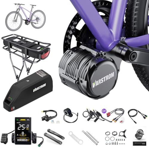 Varstrom E-Bike Umbausatz TSDZ-2B Z8 TSDZ16 Mittelmotor 36V 48V 250W | E Bike Conversion Kit mit optionalem Akku & Display – Leistungsstarker Mittelmotor für MTB Citybike für 68–73mm Tretlager
