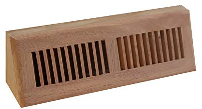 WELLAND Red Oak Baseboard Diffuser Wood Vent Register,15 L X 3 1/2 W X 4 1/2 H Inch