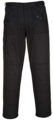 Portwest S887 Comfort Reinforced Knee Action Trouser Black Short, 32