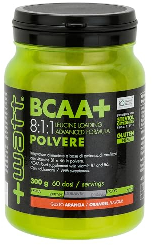 BCAA+ 8:1:1 Leucine Aminoacidi Ramificati, Arancio - 300 g