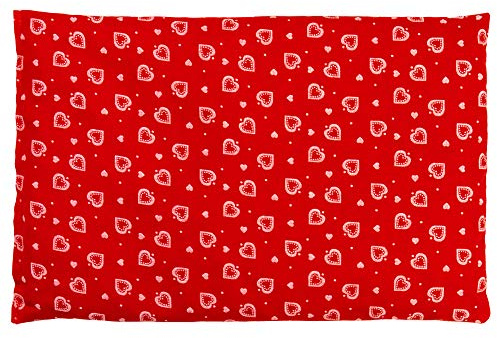 GIRAFFENLAND Körnerkissen 30 x 20 cm, Herzen-rot - Körner Wärmekissen für Mikrowelle und Backofen - 30x20cm, Weizen