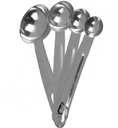 Measuring Spoon Set of Four Stainless Steel Cooking Baking Teaspoon Tablespoon