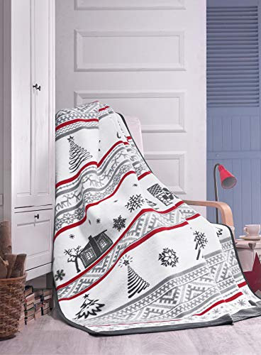 Weihnachts Kuscheldecke 150x200 Weihnachten Fleece Decke X-Mas Winterdecke Wohndecke Weiche Dicke Decke mit Weihnachtsmotiv als Sofadecke Couchdecke Überwürfe Plaid Weihnachtsdeko