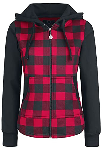 RED by EMP Femme Veste à Capuche Rouge Noir L