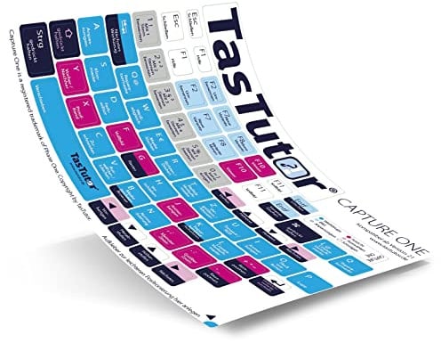 TasTutor Tastatur Aufkleber für Capture One | Tastaturaufkleber deutsch für Windows und MAC, Tastaturbefehle für Grafik Software, Shortcuts für Computer und Laptop, Tastatur-Sticker für Keyboard