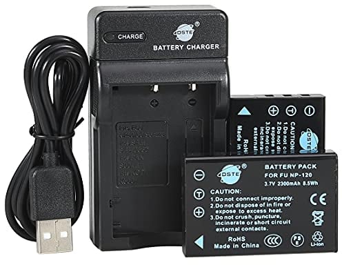 DSTE NP-120 Camera Battery (2-pack) and Charger Compatible with Fuji FinePix 603, FinePix F10, FinePix F10 Zoom, FinePix F11, FinePix F11 Zoom, FinePix M603, FinePix M603 Zoom