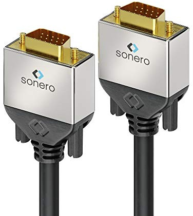 sonero VGA Kabel, Full HD, 1920x1080, WUXGA, vergoldete Kontakte, 1,5m