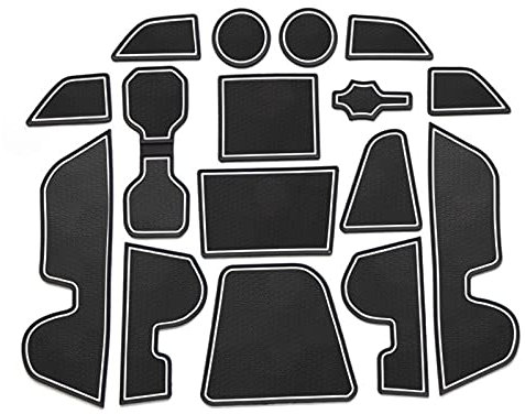 SHAOHAO For J eep Compass 2021+ Rubber Mats, Centre Console, Non-Slip Mats, Drink Holder Mat, Door Slot Mat, Storage Box, Non-Slip Mat (White)