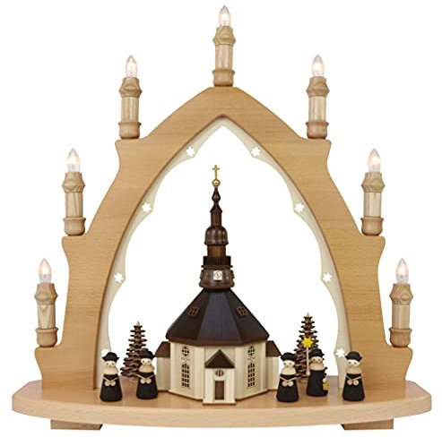 Lenk & Sohn - Leuchterbogen 7 flammig Seiff. Kirche, Kurrende schwarz - 42x43cm