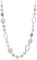 Bulinlin Silber Perplen Lang Kette für Damen Boho Statement Chain Halskette Modeschmuck Geburtstagsgeschenke für Frauen（White）