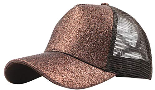 BIBOKAOKE Basecap Herren Damen Glitzer Mütze Unisex Trucker Cap Mesh Atmungsaktiv Schirmmütze Damen Sommer Leicht Sonnenschutz Sommermütze Pferdeschwanz Kappe für Radfahren Running Outdoor
