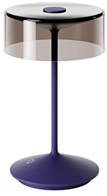 SIGOR Numotion - Dimmbare LED Akku-Tischleuchte Indoor & Outdoor, IP54 spritzwassergeschützt, Höhe 26,5 cm, aufladbar mit Easy Connect, 12 h Leuchtdauer, pflaumenblau