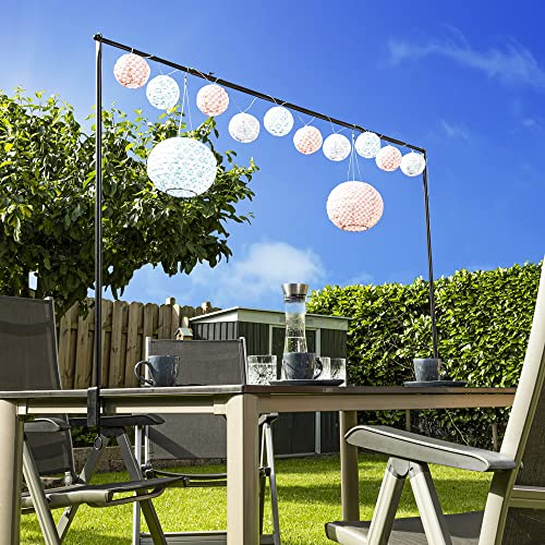 Haushalt International Tischstange mit Klemmen Deko-Tischgestell Tisch-Dekoration Stange zur Tischdekoration ausziehbar