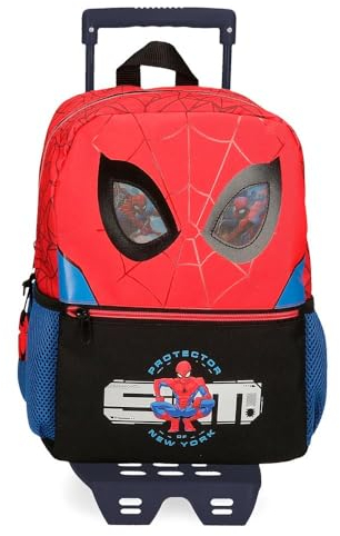 Marvel Spiderman Protector Mochila Escolar con Carro Rojo 25x32x12 cms Poliéster 9,6L