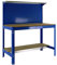 PROREGAL Werkbank Buffalo mit Werkzeugwand und Ablage | HxBxT 84x150x61cm | Traglast 600kg | Blau Werktisch Arbeitstisch Arbeitsbank Werkstattbank
