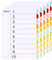 (5 Stück) Ordner Register A4 Ordner Trennblätter 10 Teil-10 Farben Trennblätter für Ordner A4 11 Löcher Gestanzt mit Digitalen Abdeckungen Ordner Register Index-Teiler