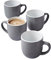 HOMELOX Glossy Set of 4 Tea Coffee Mugs Cups Kitchenware Quality Stoneware Hot Drink Mug Set (Grey)
