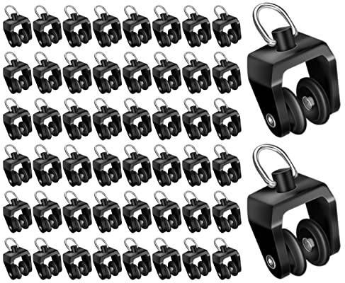 Lot de 40 glissières de rideaux coulissantes en plastique pour fenêtres, douche, plafond – Noir