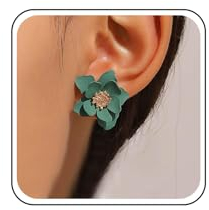 TseenYi Acryl Blume Ohrstecker Ohrringe Boho Grüne Blume Ohrringe Vintage Geschichtet Blume Acryl Ohrringe Braut Blume Hochzeit Ohrstecker Schmuck Für Frauen Und Mädchen Geschenke