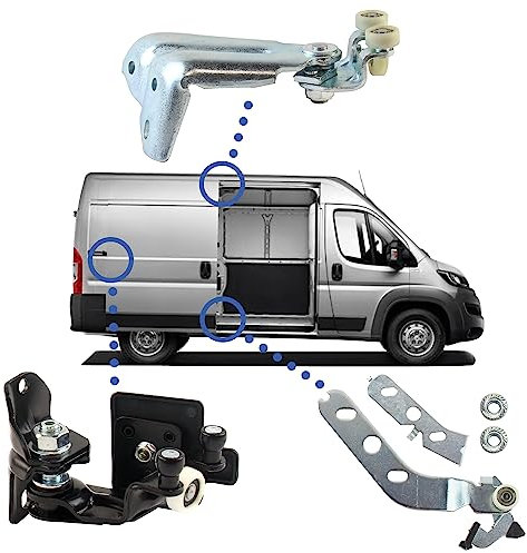 3 roulettes porte latérale compatible pour Boxer 3, Ducato 3, Jumper 3 (à partir de 2006) galet de porte coulissante – Guide HAUT - MILIEU - BAS de porte