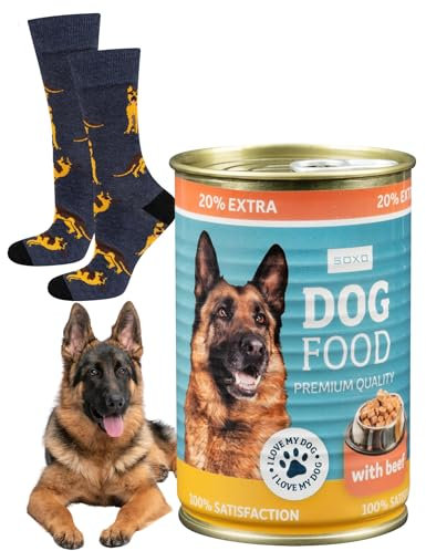 soxo Hundefutter Socken Herren Lustige Geschenke Für Damen Hund Baumwolle Socks 35-40 Deutscher Schäferhund