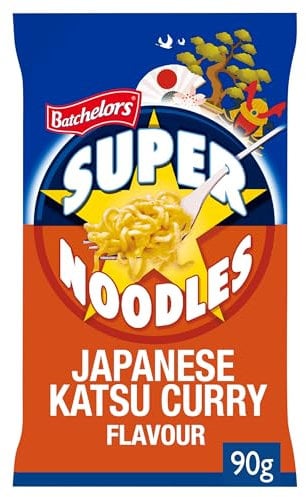 Batchelors Super Noodles Japanese Katsu Curry Flavour, Instant Snack Ready in 4 Minutes, 90 g Packet (Pack Of 1)