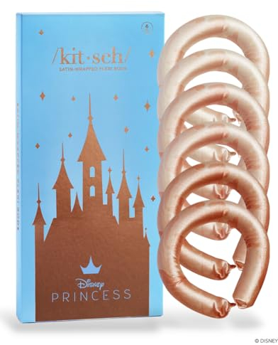Disney x Kitsch Heatless Flexi Rods – 6 Stück Satin, keine Hitze, Lockenwickler für Blowout-Locken und kurzes Haar