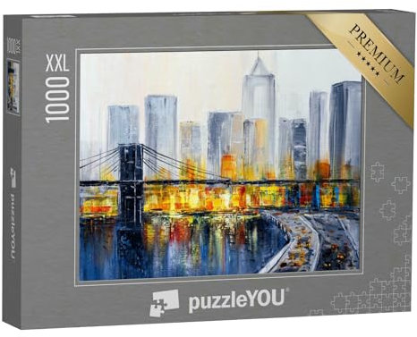 Puzzle 1000 Teile XXL „Ölgemälde von der Brooklyn Bridge in New York“ – aus der Puzzle-Kollektion Kunst & Fantasy