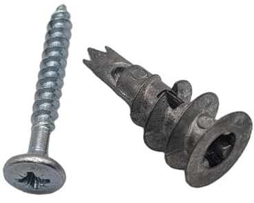 AF4F Lot de 50 chevilles auto-perceuses en métal pour plaques de plâtre et vis