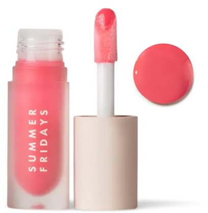 Summer Fridays Dream Lip Oil - Hydrating Tinted Lip Gloss Oil - Non-Sticky Formula with Skincare Benefits for Long-Lasting Softness + Shine - Effortless Beauty Gifts - Pink Cloud (0.15 Oz)
