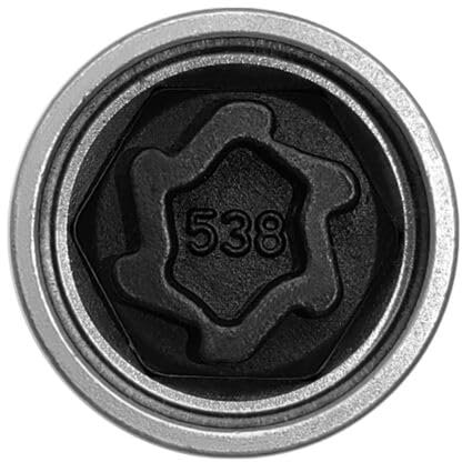 M&S Security Master - Bullone antifurto per ruota di bloccaggio auto, chiave per VW Volkswagen 538 V per Caddy Golf Jetta Passat Polo Tiguan Touran Transporter