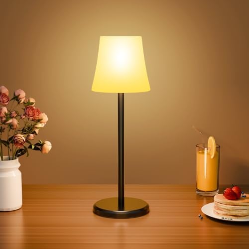Suright Rechargeable Cordless Table Lamp, Dimmable Bedside Lamp 3 Colors+RGB, Touch Control Battery Operated Desk Lamp, IP54 Waterproof for Dining, Bedroom, Living Room, Camping